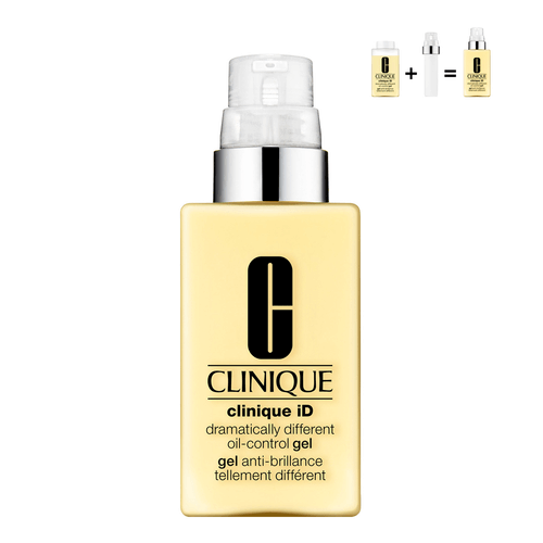 Clinique Dramatically Different Oil Control Gel 115 ml. มอยซ์เจอร์ไรเซอร์สุดฮิตตลอดกาล สำหรับสาวผิวมันเนื้อบางเบาซึมง่าย ช่วยบำรุงผิวให้นุ่ม ชุ่มชื่น เปล่งปลั่งดูสุขภาพผิวดี   +     Clinique ID Active Cartridge Concentrate Fatique 10 ml.  (สีส้ม)  ส่วนผสมเข้มข้นจากทอรีนและคาเฟอีน ช่วยเติมพลังให้ผิว กระตุ้นผิวที่เหนื่อยล้าให้เปล่งประกาย  